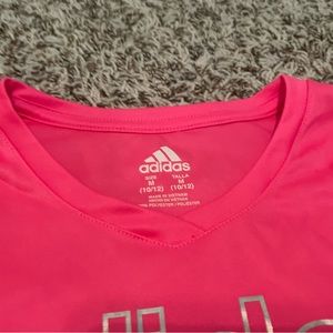 Girls hot pink adidas top 10/12